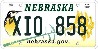 NE license plate XIO858