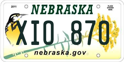 NE license plate XIO870
