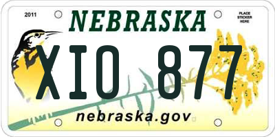 NE license plate XIO877