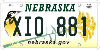 NE license plate XIO881