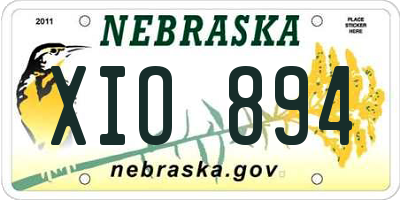 NE license plate XIO894