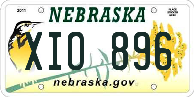 NE license plate XIO896