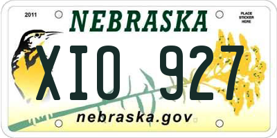 NE license plate XIO927