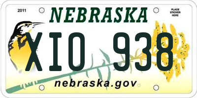 NE license plate XIO938