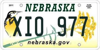 NE license plate XIO977