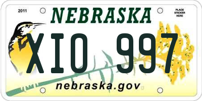 NE license plate XIO997