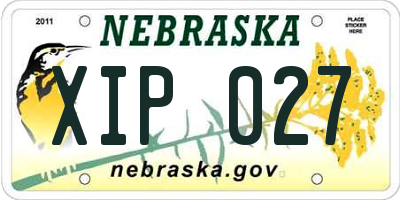 NE license plate XIP027
