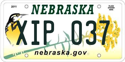 NE license plate XIP037