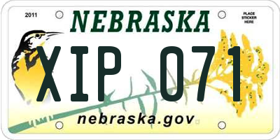 NE license plate XIP071