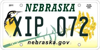 NE license plate XIP072