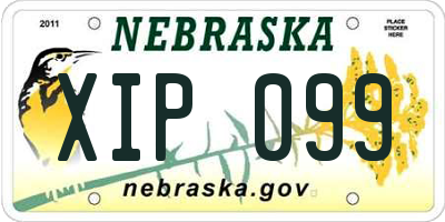 NE license plate XIP099