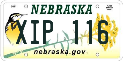 NE license plate XIP116