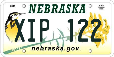 NE license plate XIP122
