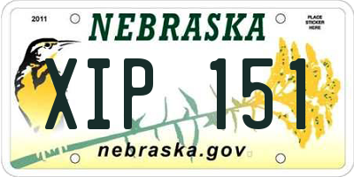 NE license plate XIP151