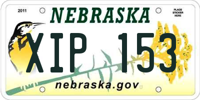 NE license plate XIP153