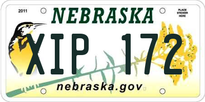 NE license plate XIP172