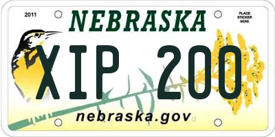 NE license plate XIP200