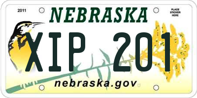 NE license plate XIP201