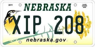 NE license plate XIP208