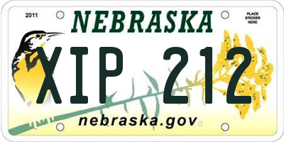 NE license plate XIP212