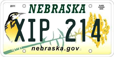 NE license plate XIP214