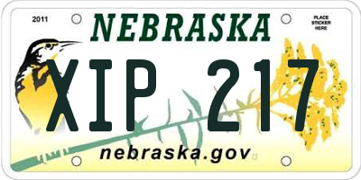 NE license plate XIP217