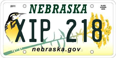 NE license plate XIP218