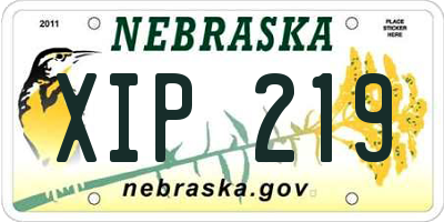 NE license plate XIP219