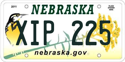 NE license plate XIP225