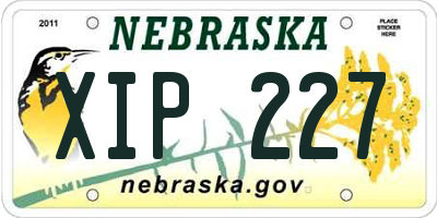 NE license plate XIP227