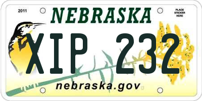 NE license plate XIP232