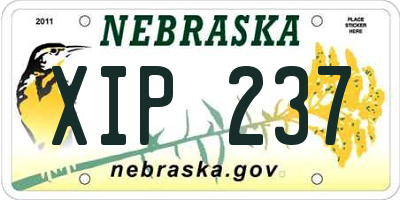 NE license plate XIP237