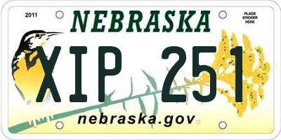 NE license plate XIP251