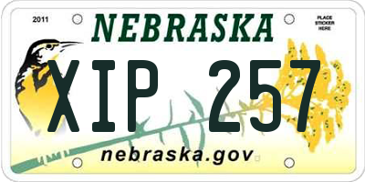 NE license plate XIP257