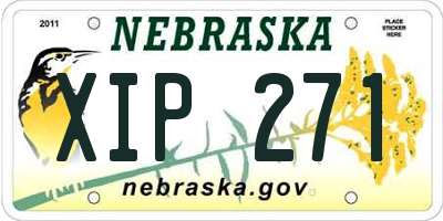 NE license plate XIP271