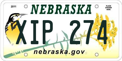 NE license plate XIP274