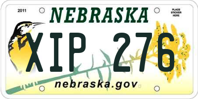 NE license plate XIP276
