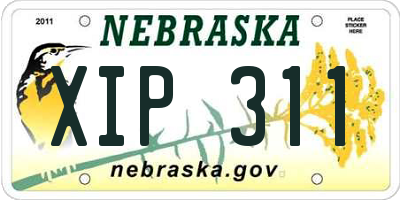 NE license plate XIP311