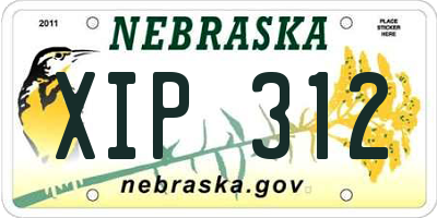NE license plate XIP312