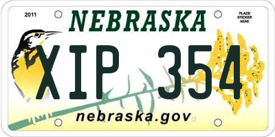NE license plate XIP354