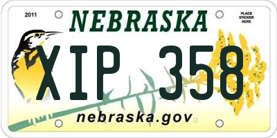 NE license plate XIP358