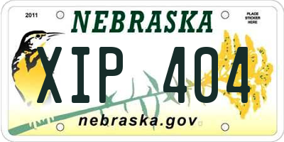 NE license plate XIP404