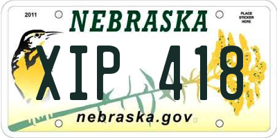 NE license plate XIP418