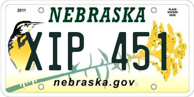 NE license plate XIP451
