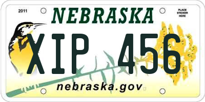 NE license plate XIP456