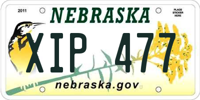 NE license plate XIP477