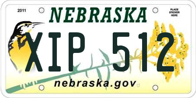 NE license plate XIP512