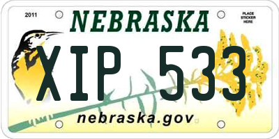 NE license plate XIP533