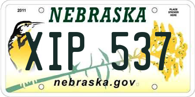 NE license plate XIP537