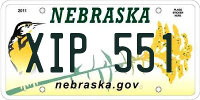 NE license plate XIP551